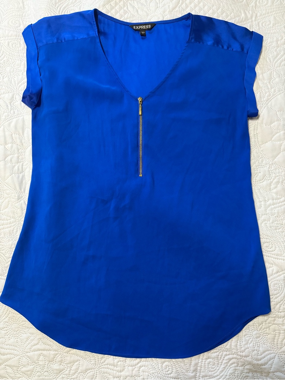 Express women’s  Blue zip-front Shirt